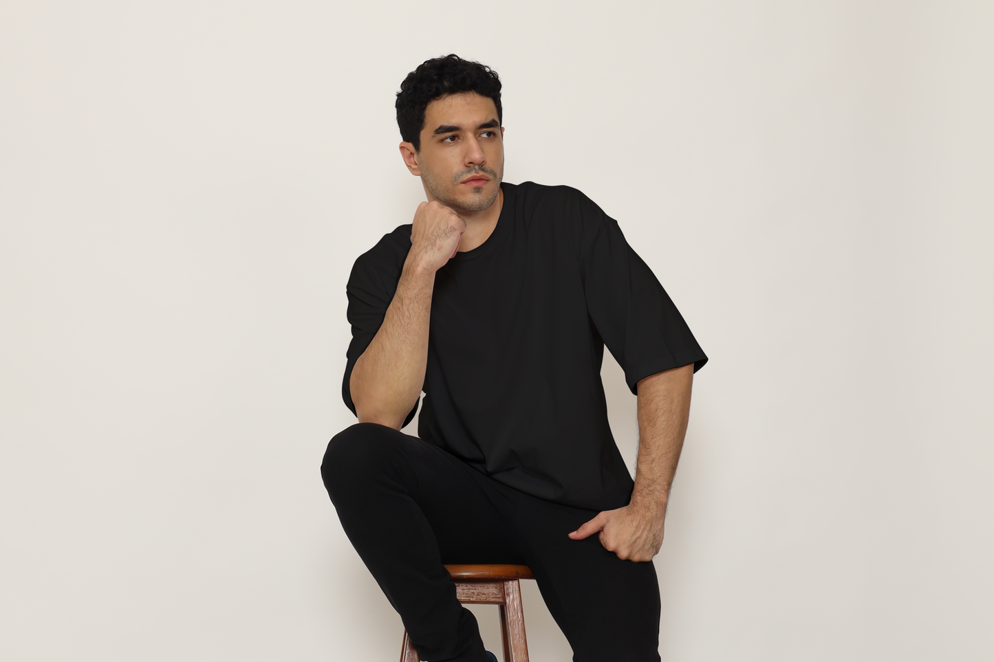 Carlos Racing Black Oversized Back Graphic Printed T-Shirt