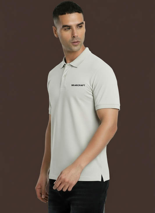 BEARCRAFT Men’s Grey Polo T-Shirt – Regular Fit