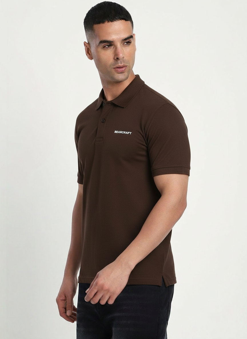 BEARCRAFT Men’s Brown  Polo T-Shirt – Regular Fit