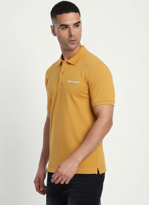 BEARCRAFT Men’s Yellow Polo T-Shirt – Regular Fit