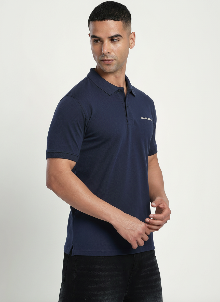 BEARCRAFT Men’s Navy Blue Polo T-Shirt – Regular Fit