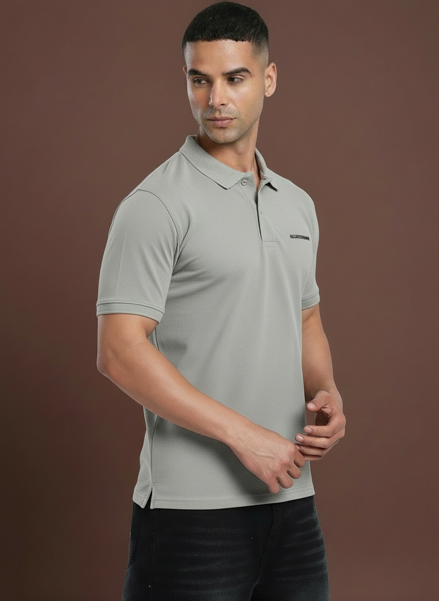 BEARCRAFT Men’s Grey Polo T-Shirt – Regular Fit