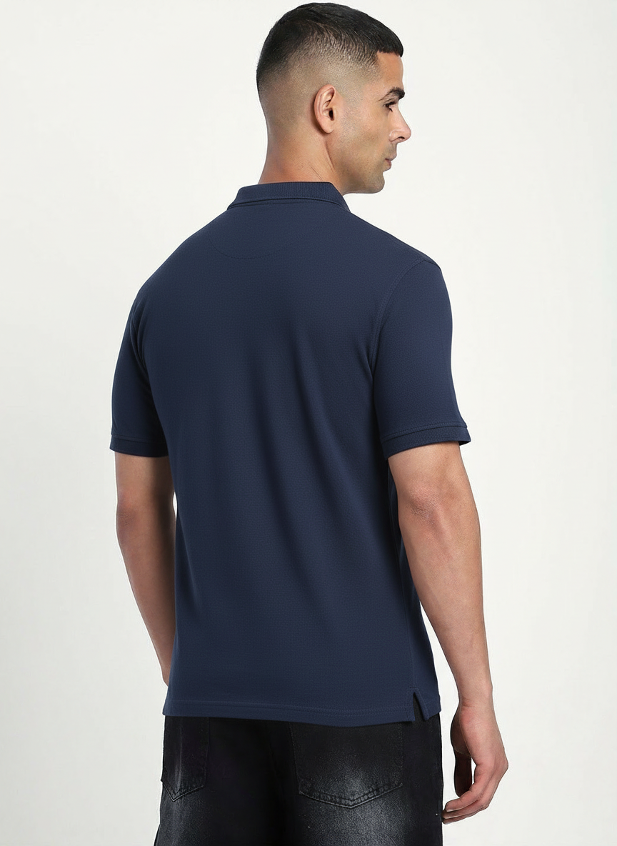 BEARCRAFT Men’s Navy Blue Polo T-Shirt – Regular Fit