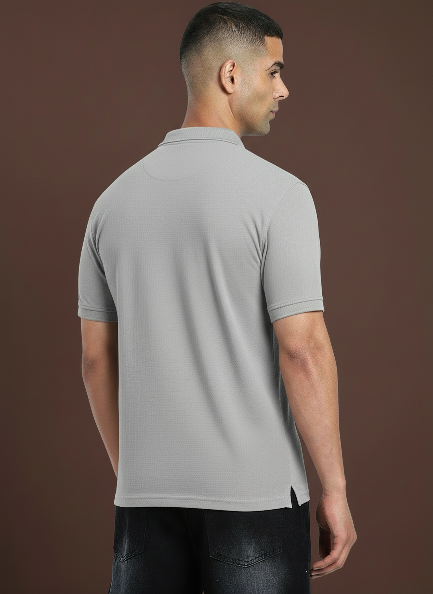 BEARCRAFT Men’s Grey Polo T-Shirt – Regular Fit