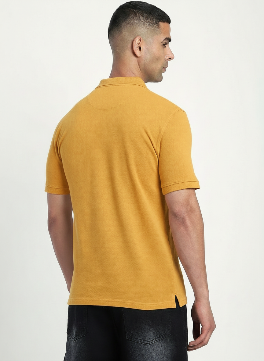 BEARCRAFT Men’s Yellow Polo T-Shirt – Regular Fit