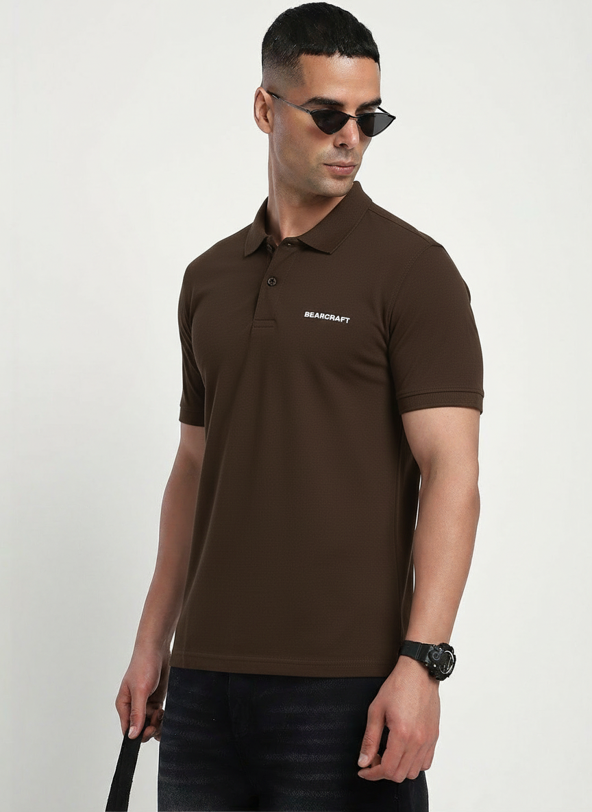 BEARCRAFT Men’s Brown  Polo T-Shirt – Regular Fit