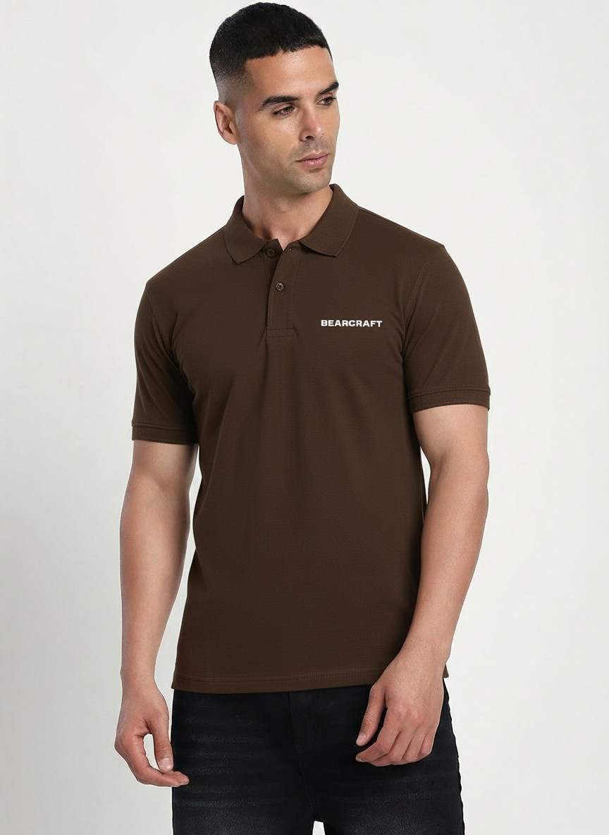 BEARCRAFT Men’s Brown  Polo T-Shirt – Regular Fit