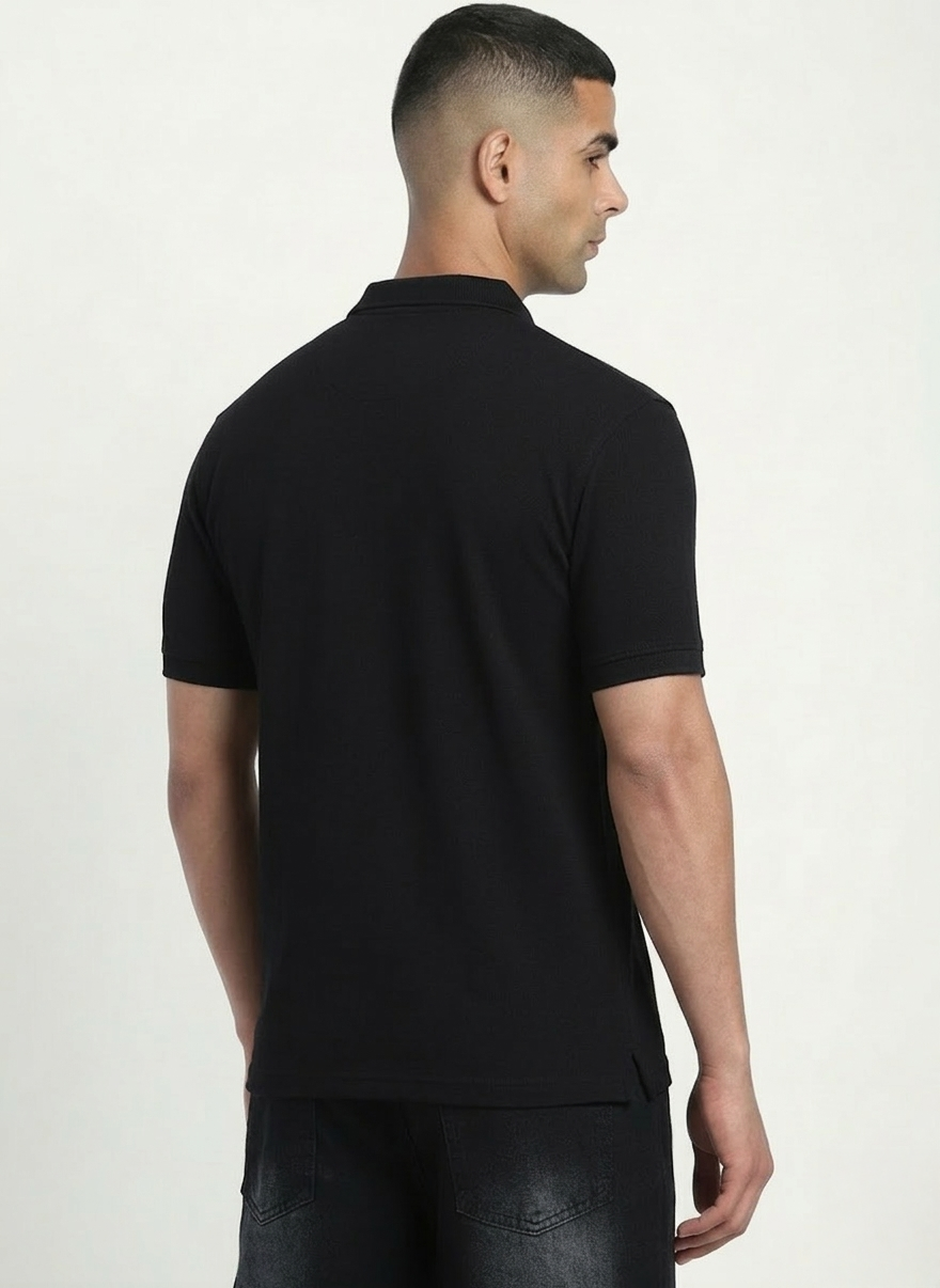 BEARCRAFT Men’s Black Polo T-Shirt – Regular Fit