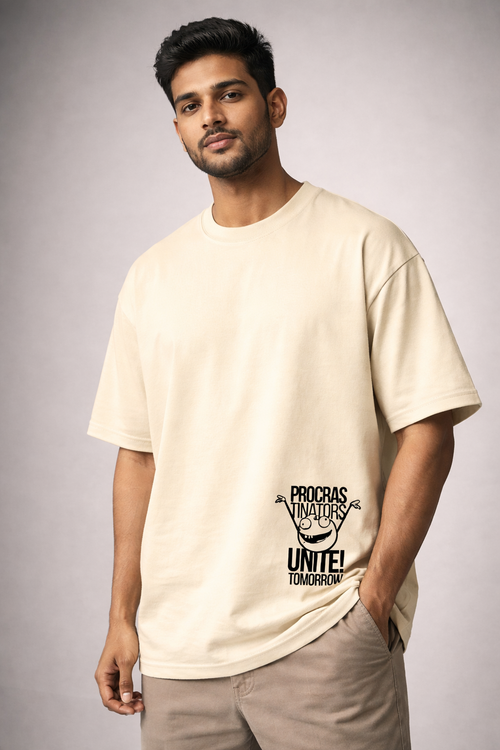 Progress Yellow Oversized Graphic Printed T-shirt