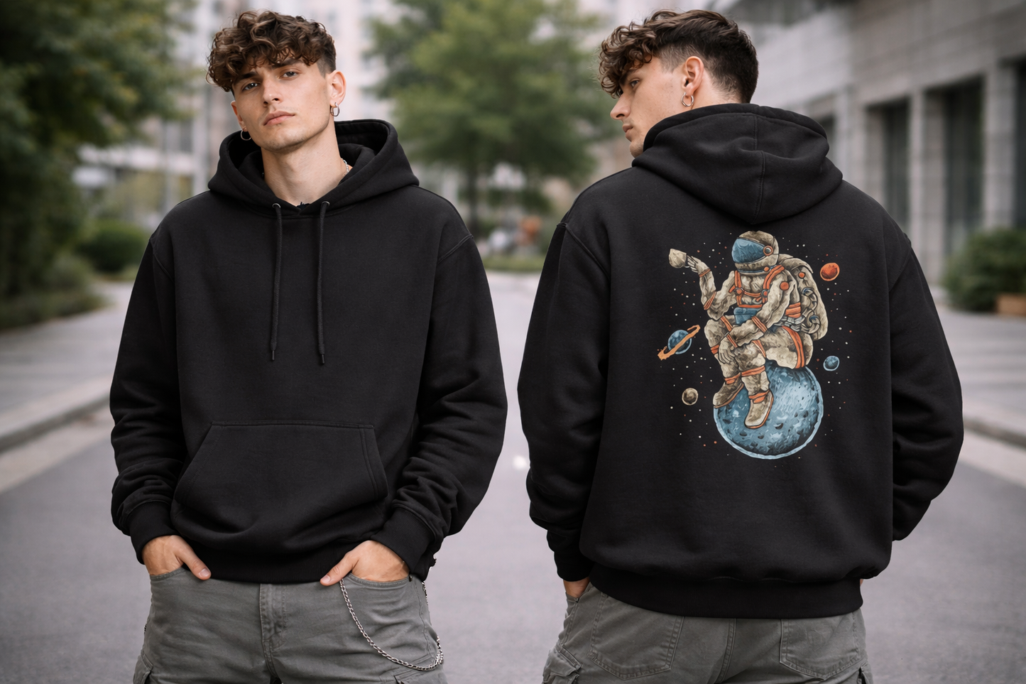 The Space Sip Moment - Moon duty Edition | Unisex Oversized Hoodie